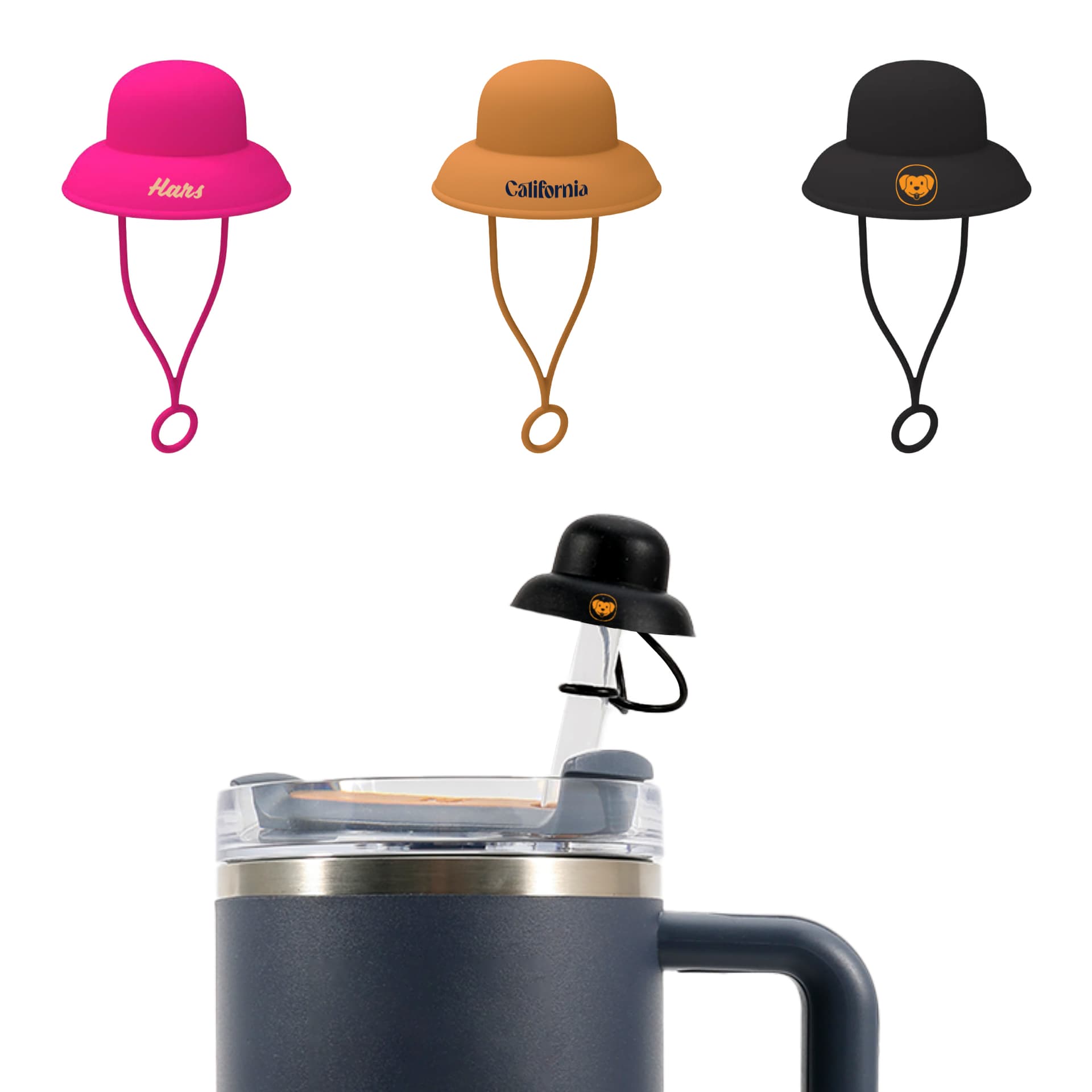 Bucket Hat Silicone Straw Cover