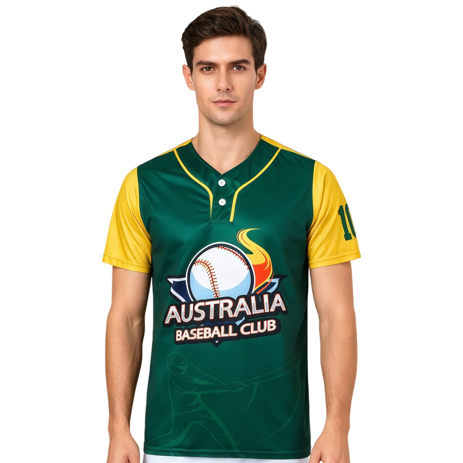 Men's 100% Polyester Sublimated 2-Button Baseball Jersey