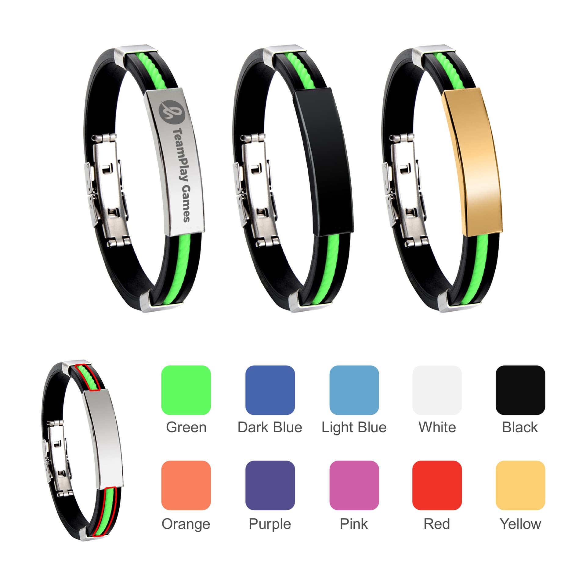 Glide Lock Clasp Colour Silica Bracelet