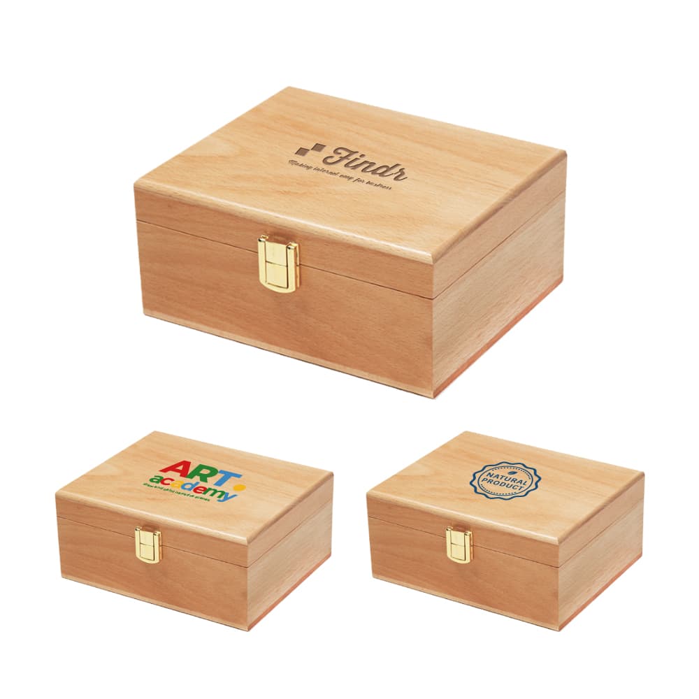 Wooden Box With Hinged Lid