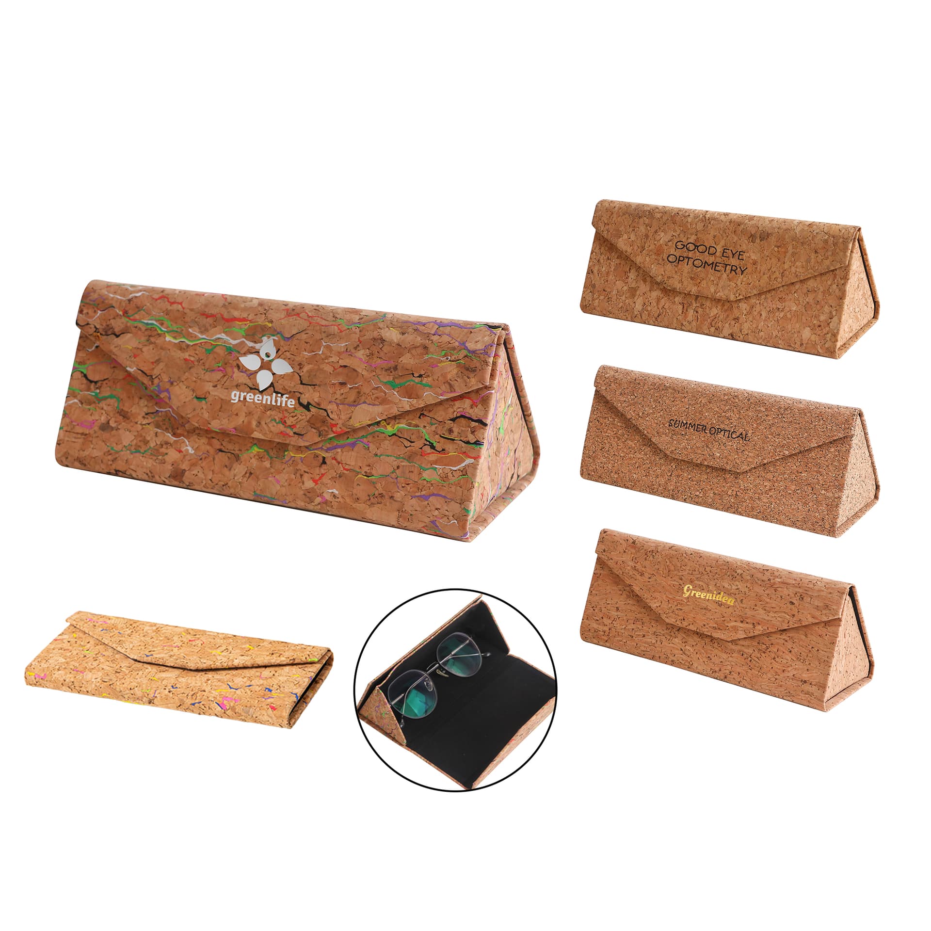 Foldable Cork Glasses Case