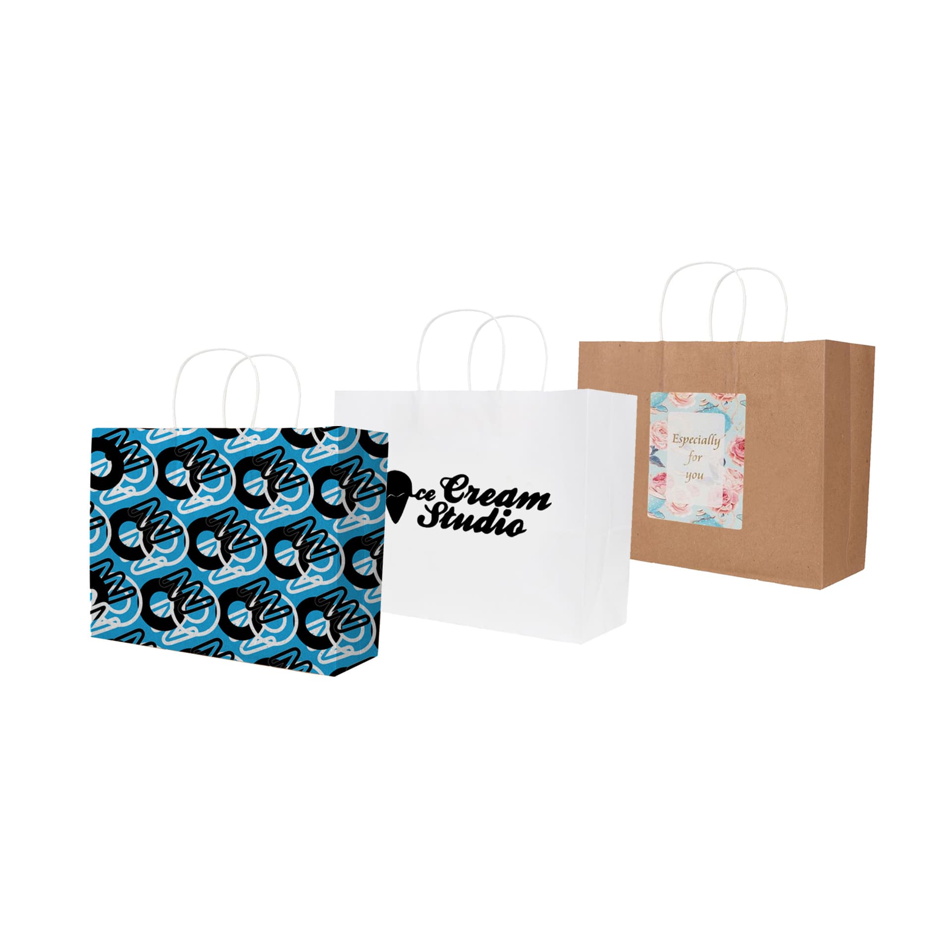 Twisted Handle Kraft Paper Bag(320x250x120mm)