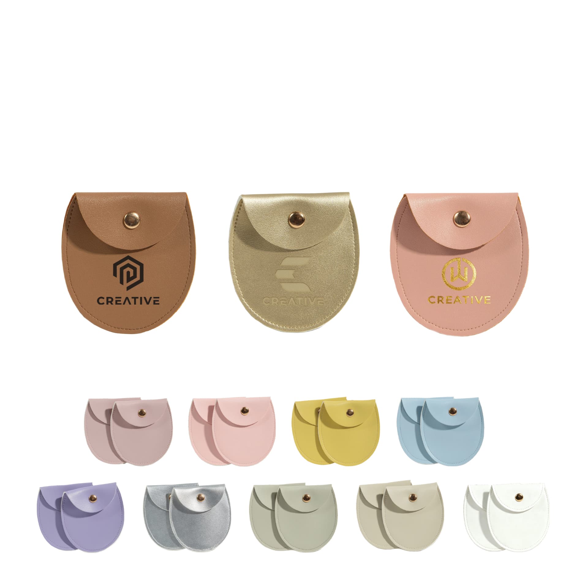 Oval PU Leather Jewellery Pouch
