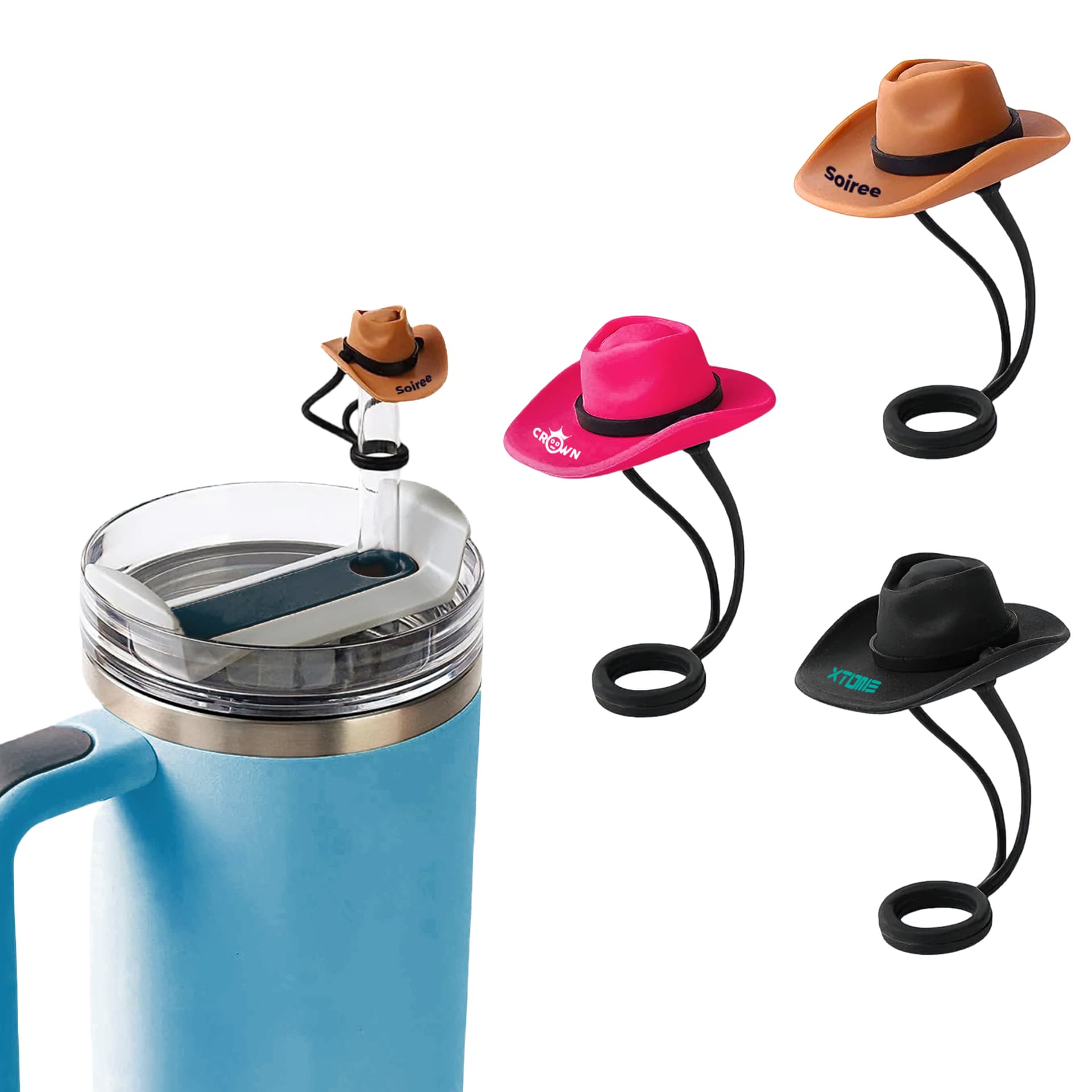 Brim Hat Silicone Straw Cover