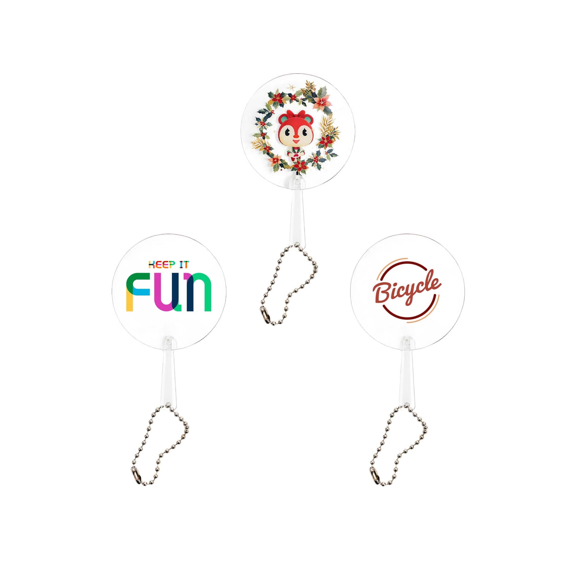 Mini PVC Hand Fan with Keychain