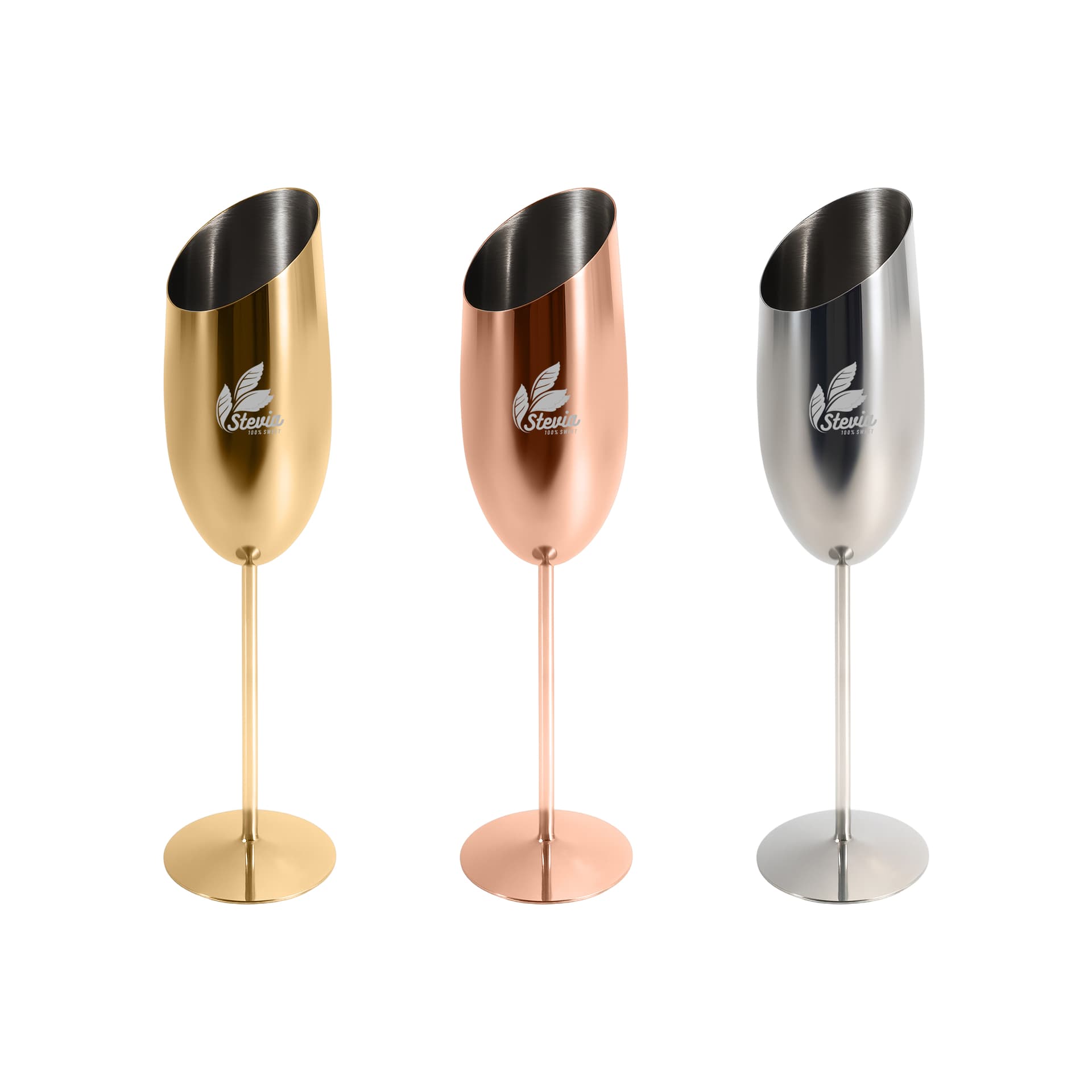 Stainless Steel Slanted Champagne Flute