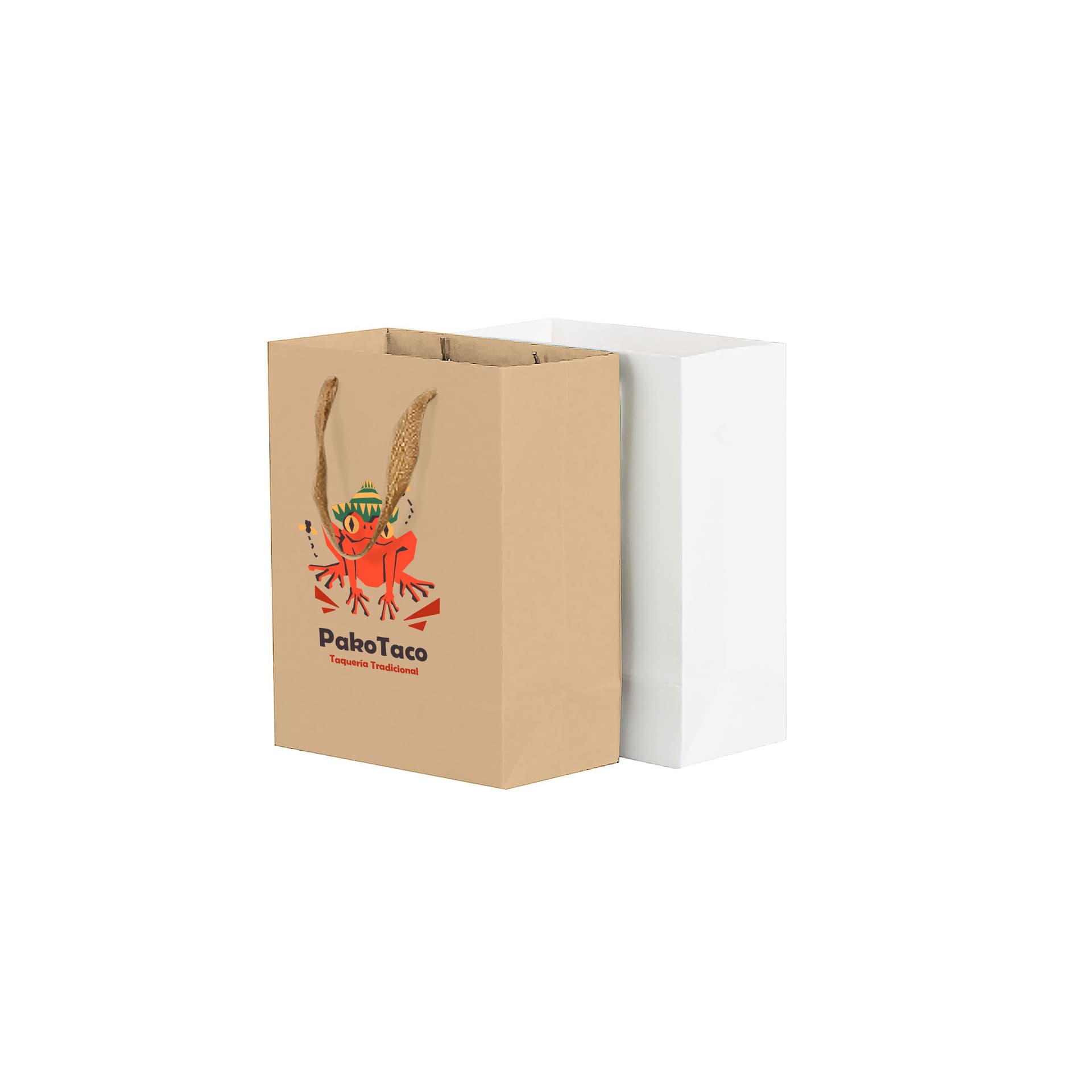 Small Vertical Paper Bag with Rope Handle(150 x 220 x 90mm)