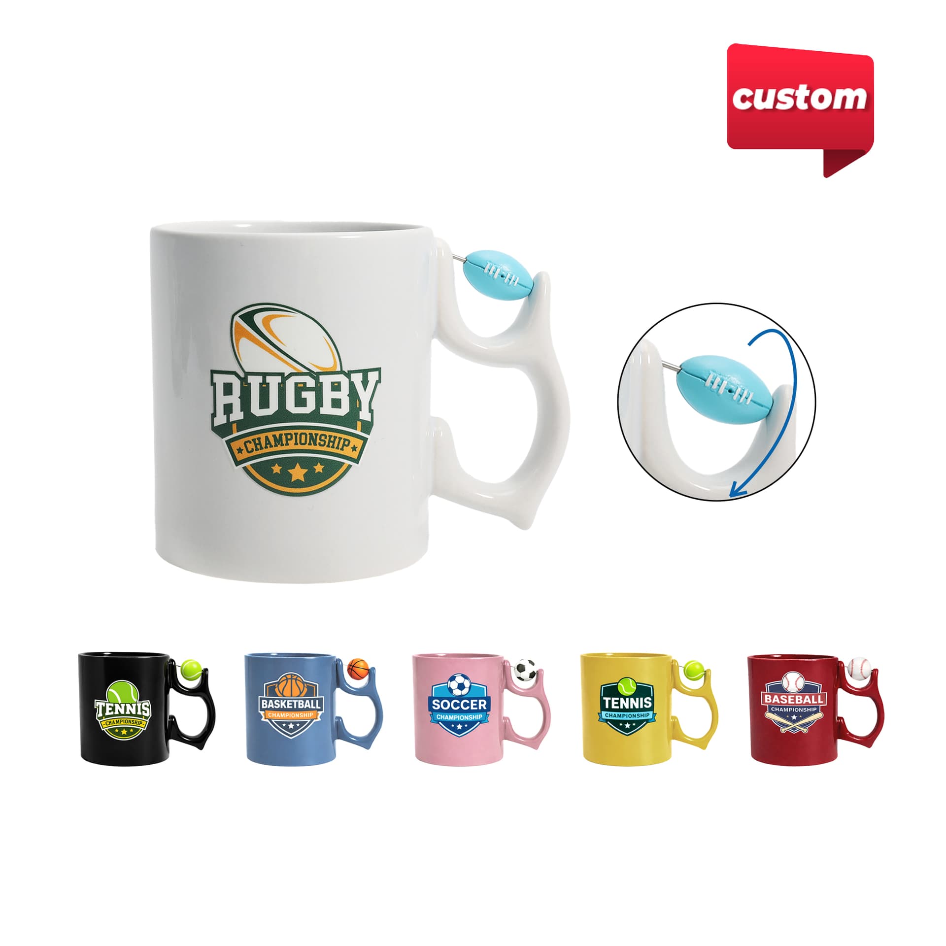 Ceramic Mug with Custom Spinner Toy