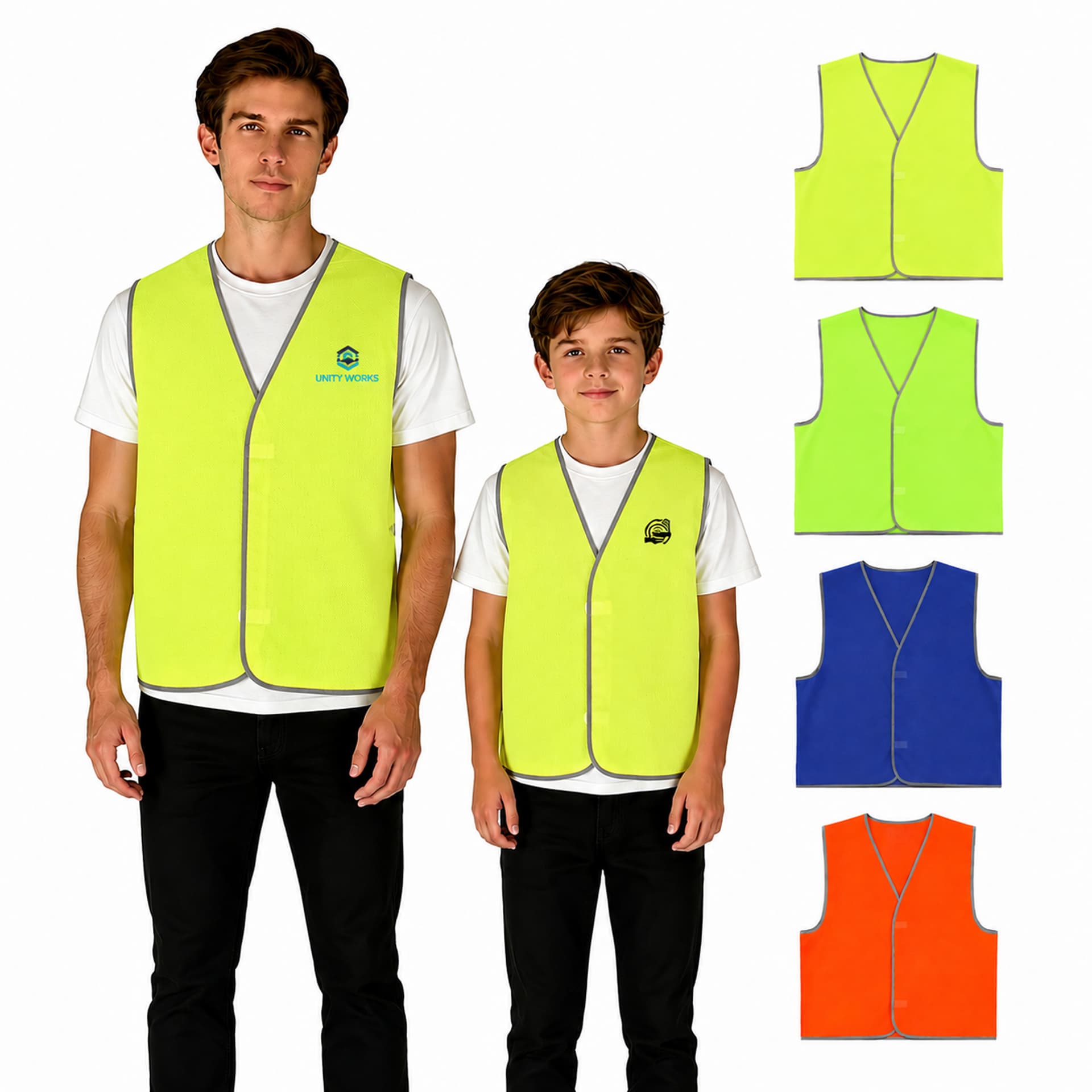 Hi-Vis Reflective Trim Velcro Placket Safety Vest