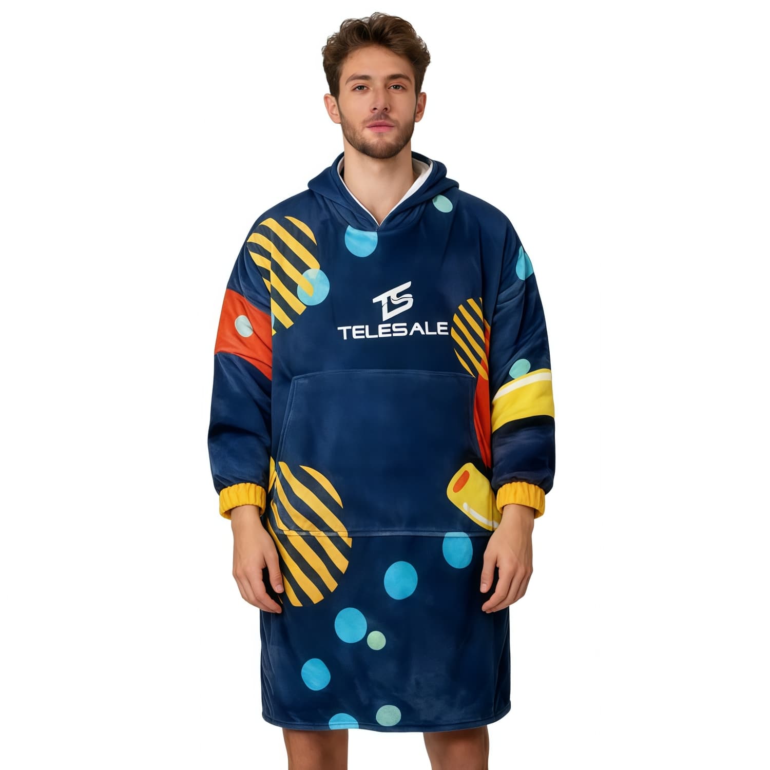 Unisex 100% Polyester Sublimated Wearable Blanket with Absorbent Lining