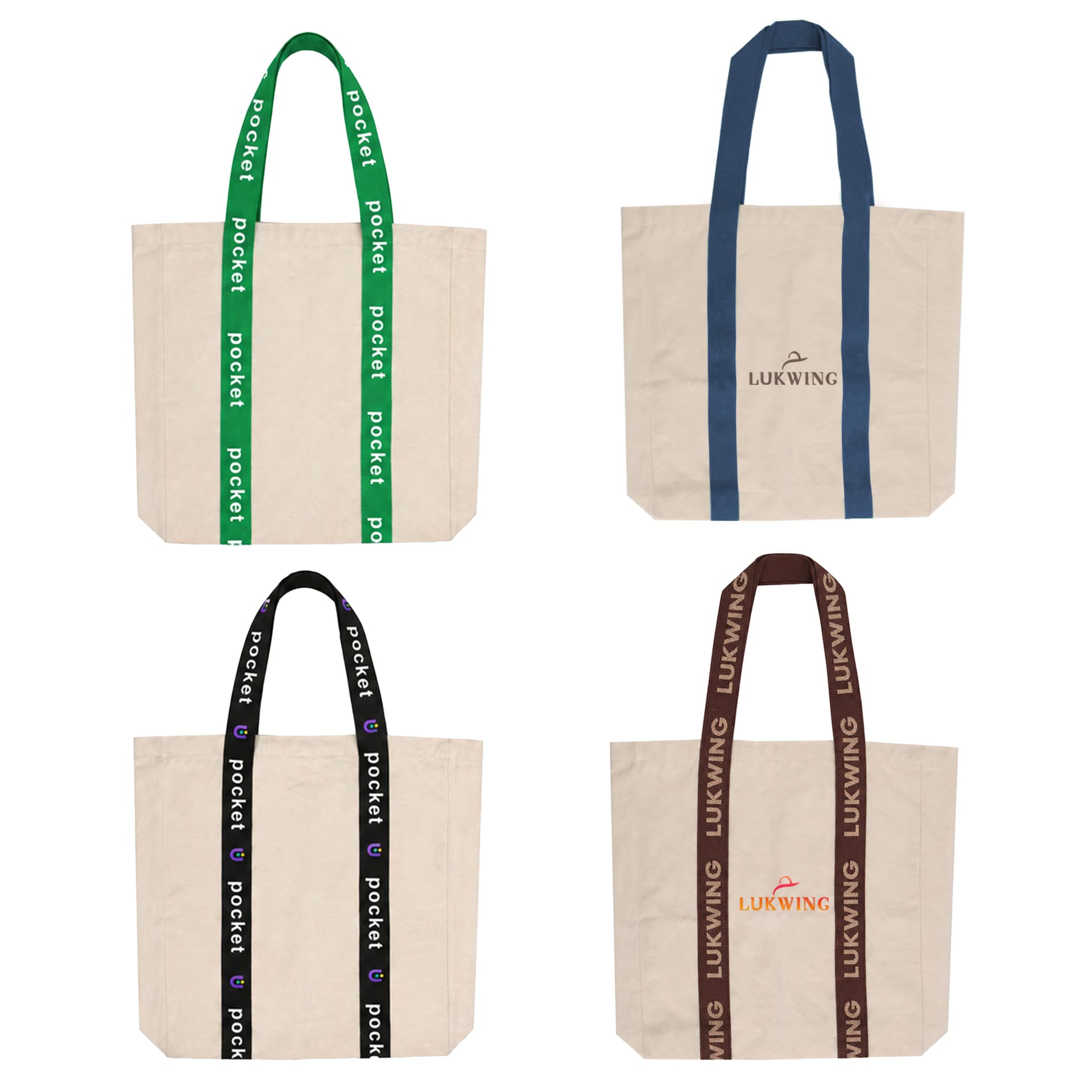 Custom Woven Handle Tote Bag
