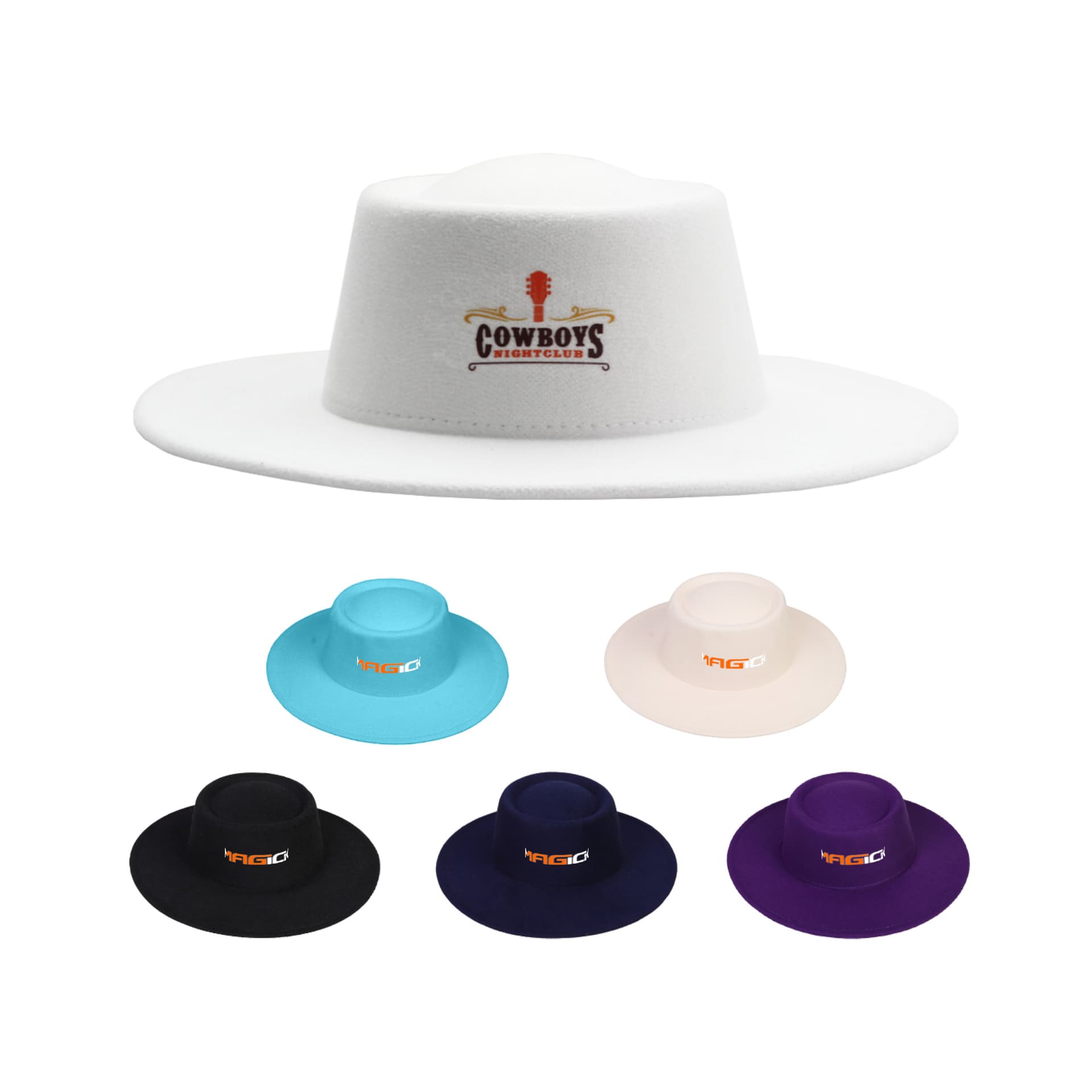 Flat Top Felt Fedora Hat