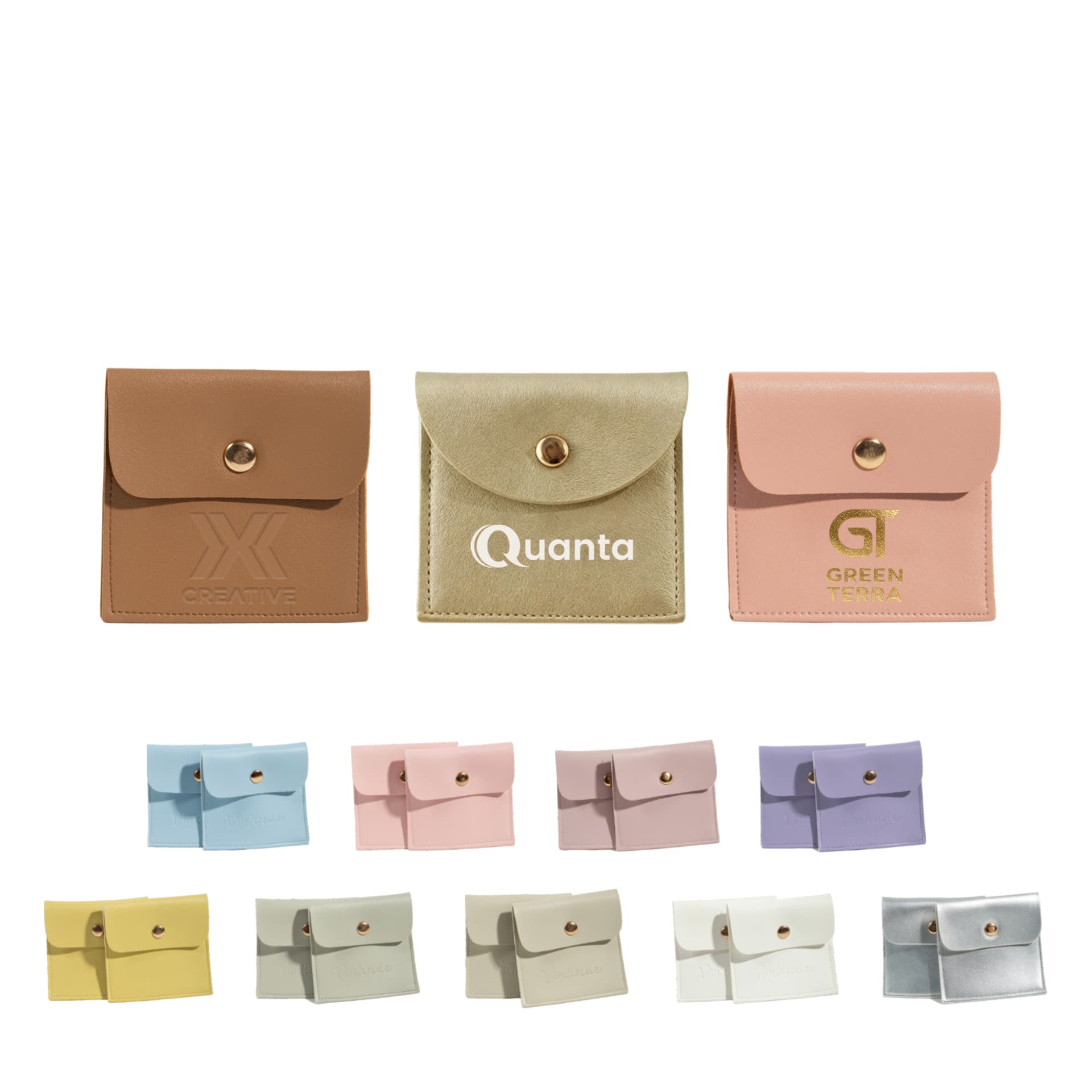 Square PU Leather Jewellery Pouch
