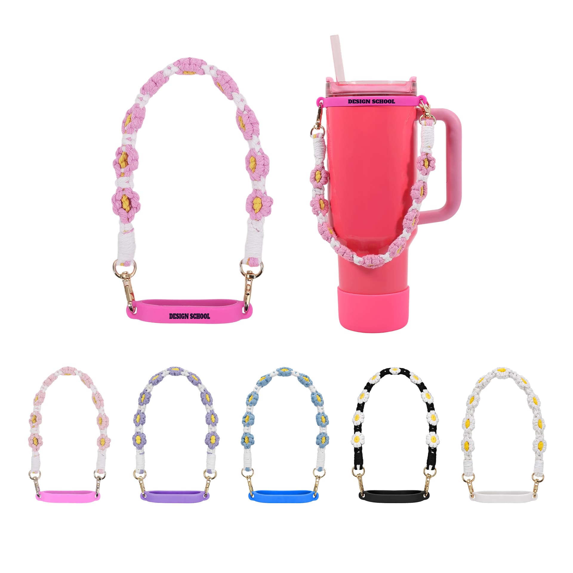 Woven Flower Tumbler Strap