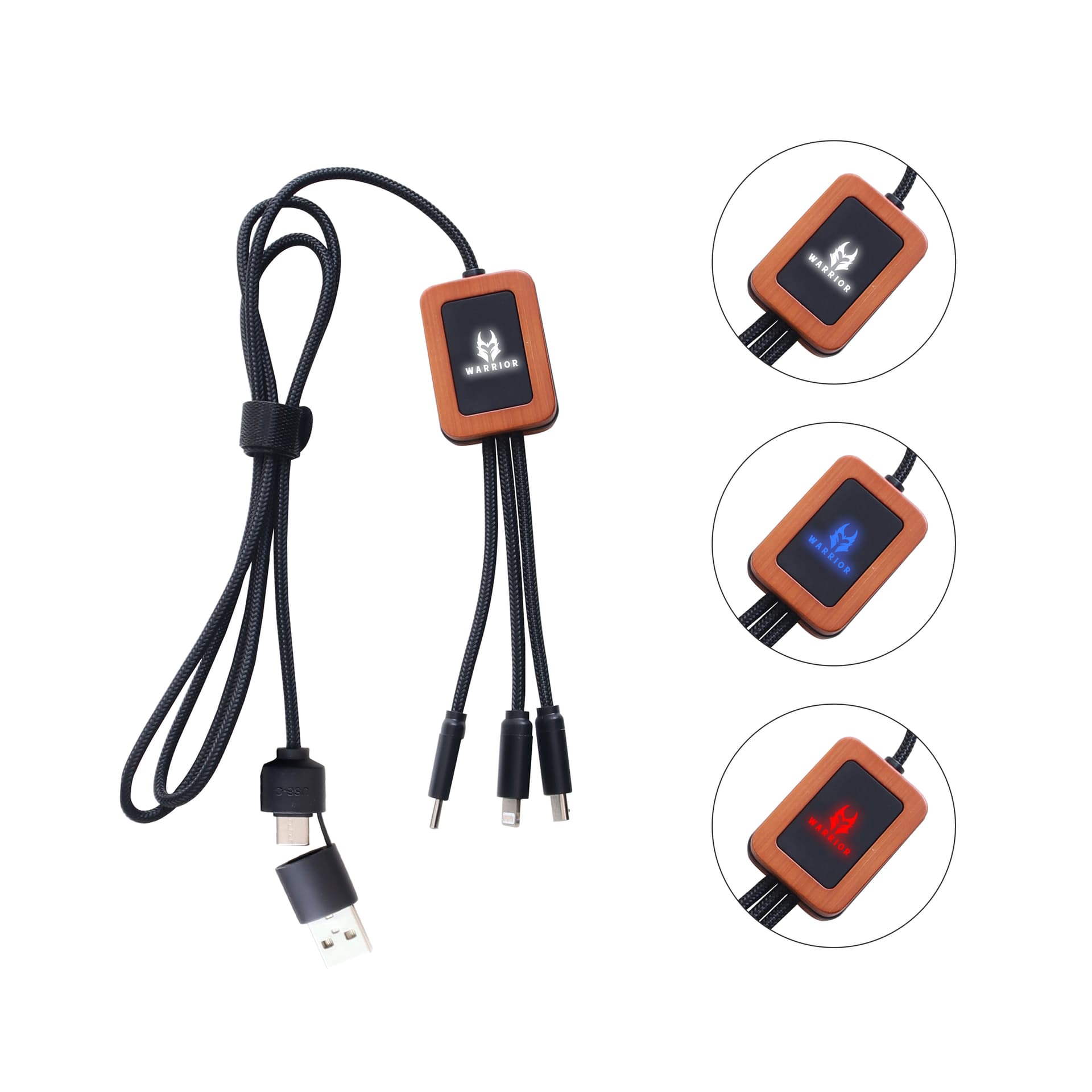 Long Light Up Charging Cable - Square Shape
