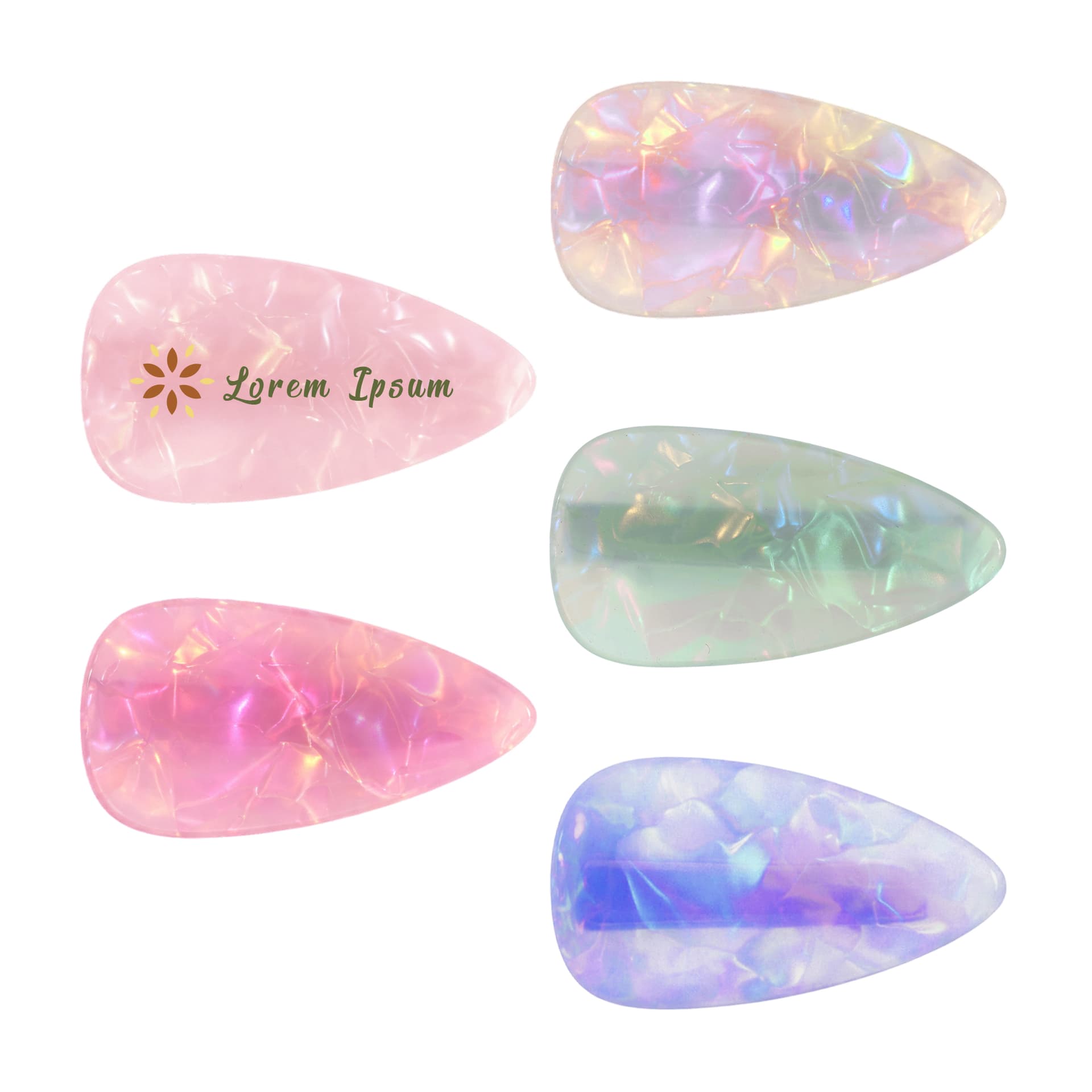 Teardrop Iridescent Alligator Hair Clip