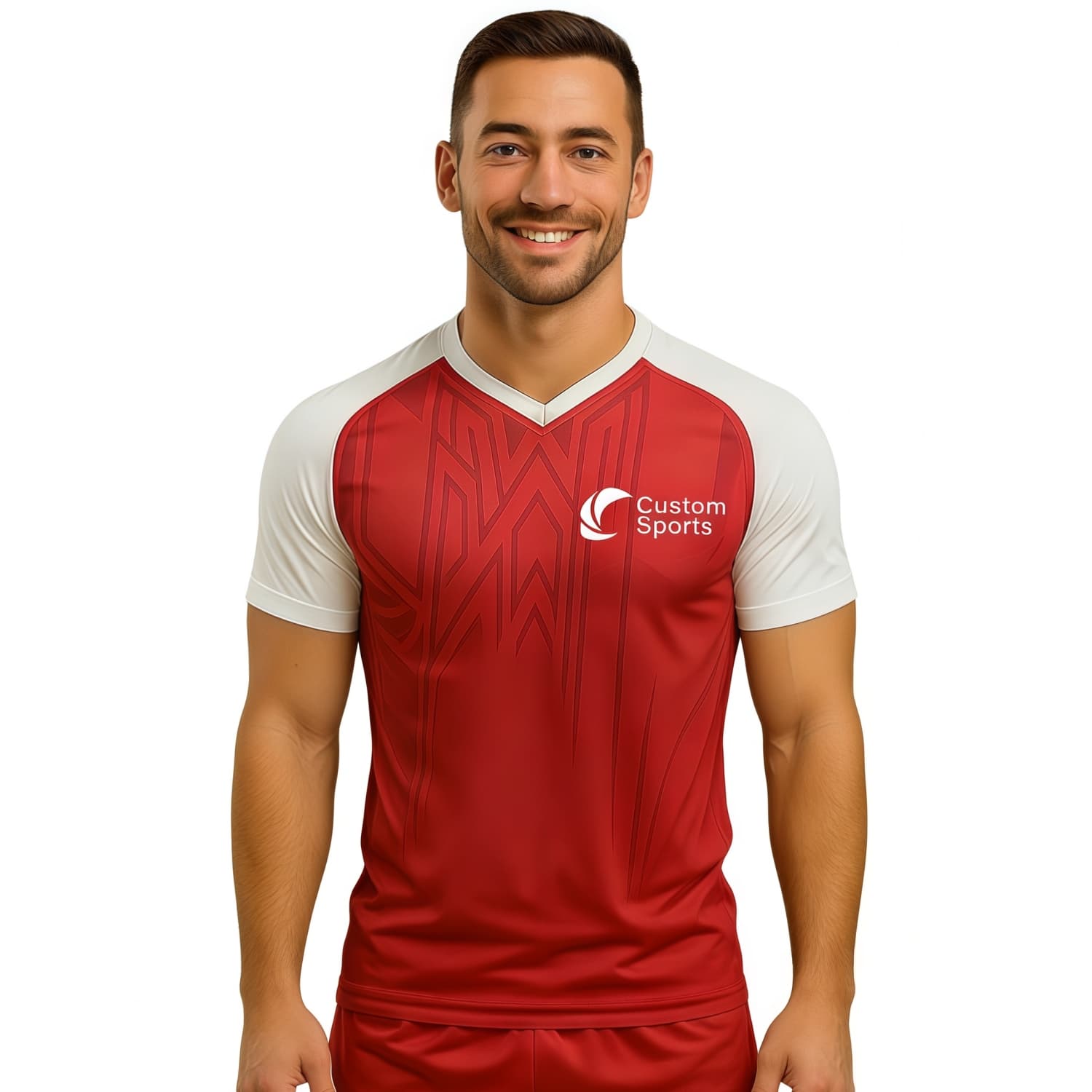 100% Polyester Micro Mesh Sublimated V-Neck Raglan Sport Tee Shirt