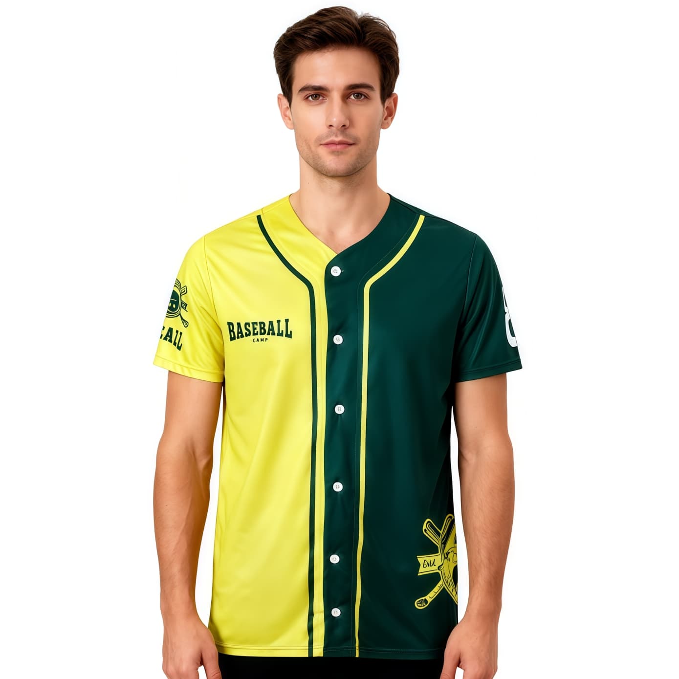 Men's 100% Polyester Sublimated Full-Button Baseball Jersey