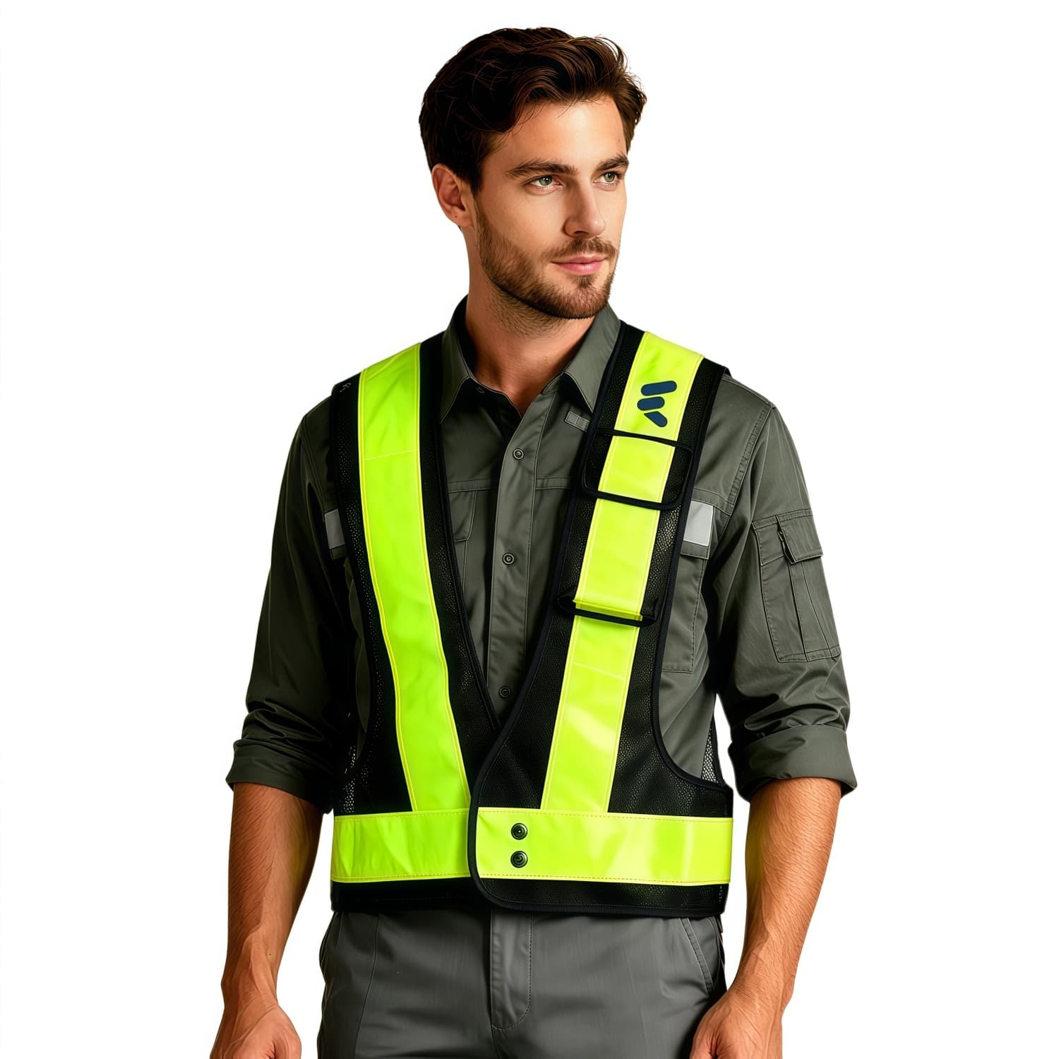 V-Shape Hi-Vis Reflective Adjustable Safety Vest With Pocket
