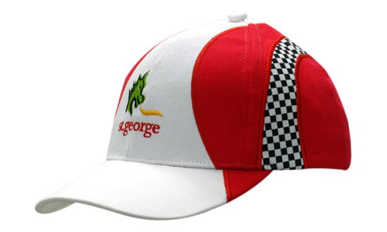 Brushed Heavy Cotton with Print Checks Inserts and Embriodery on Crown & Peak