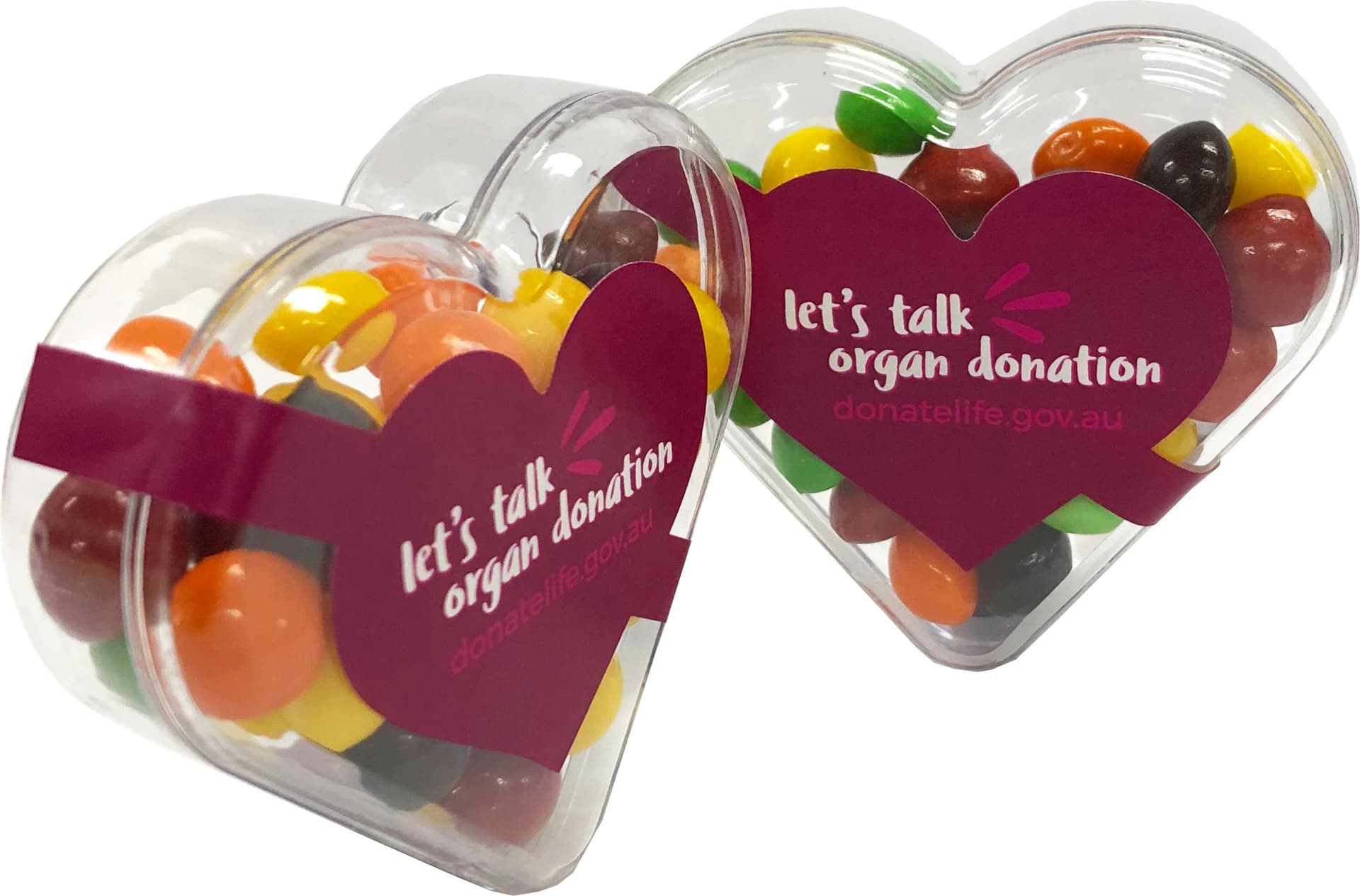 Acrylic Heart with Skittles 50g