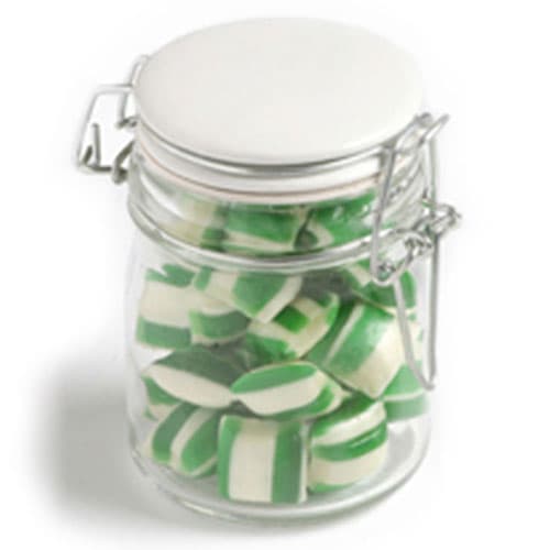 Glass Clip Lock Jar with Humbugs 160g