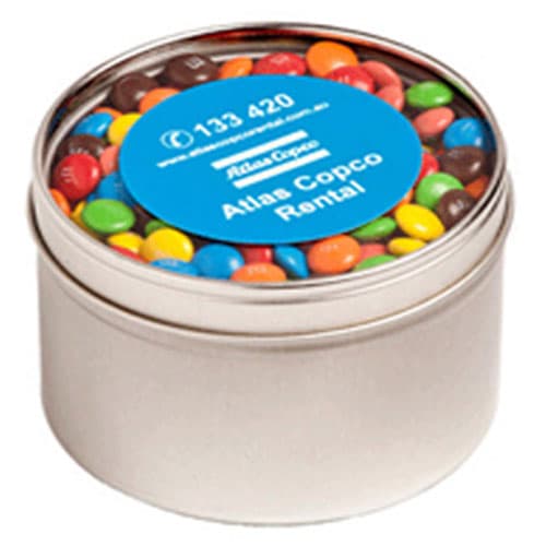 Small Round Window Tin with Mini M&Ms 140g