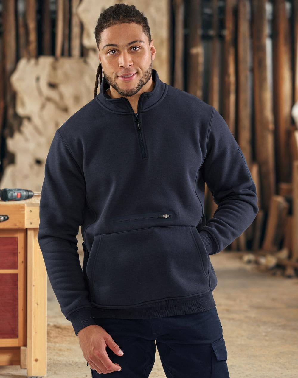 Unisex Premium Fleece Half Zip Work Sweat