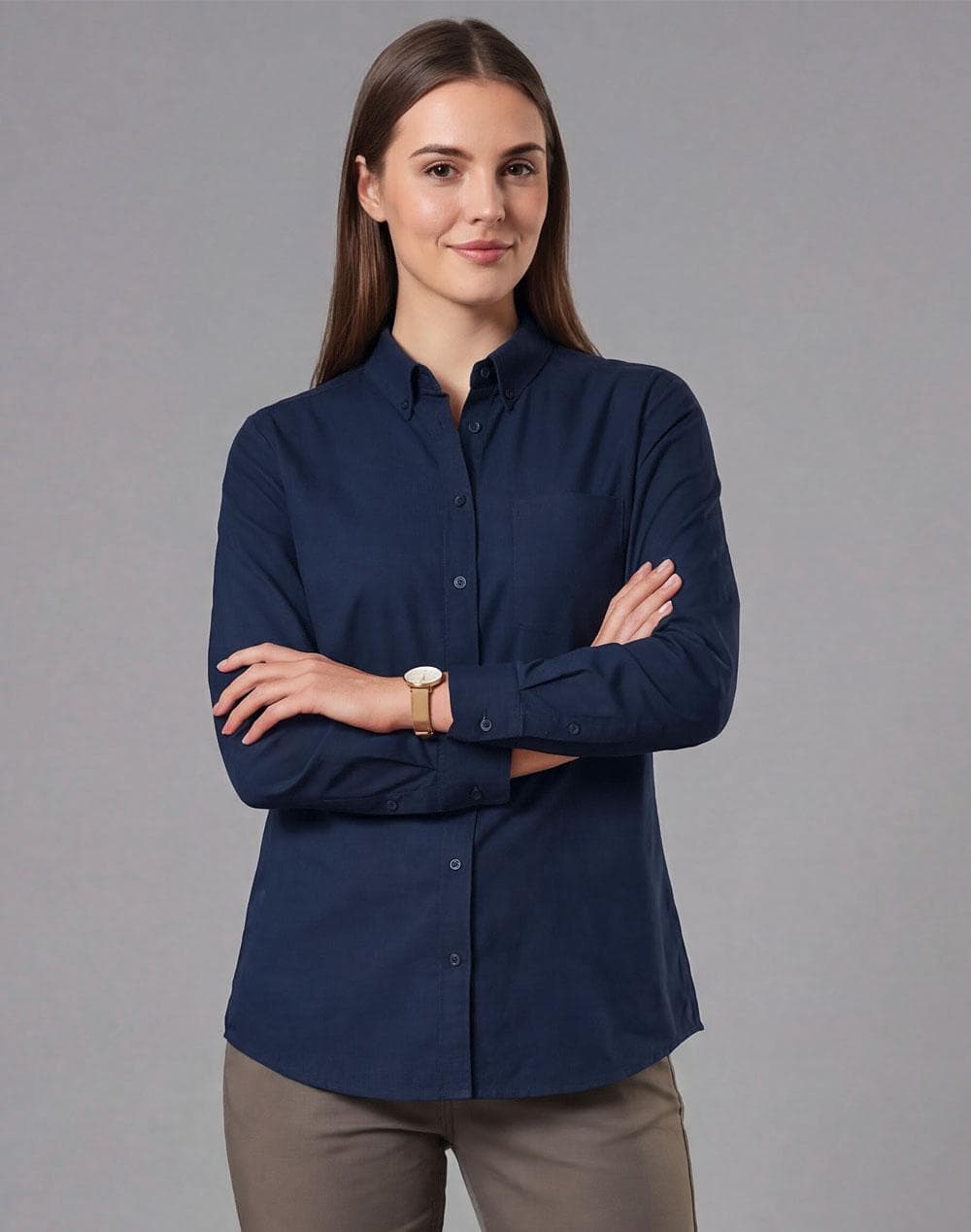 Ladies' Smart Casual Cotton Blend L/S Shirt