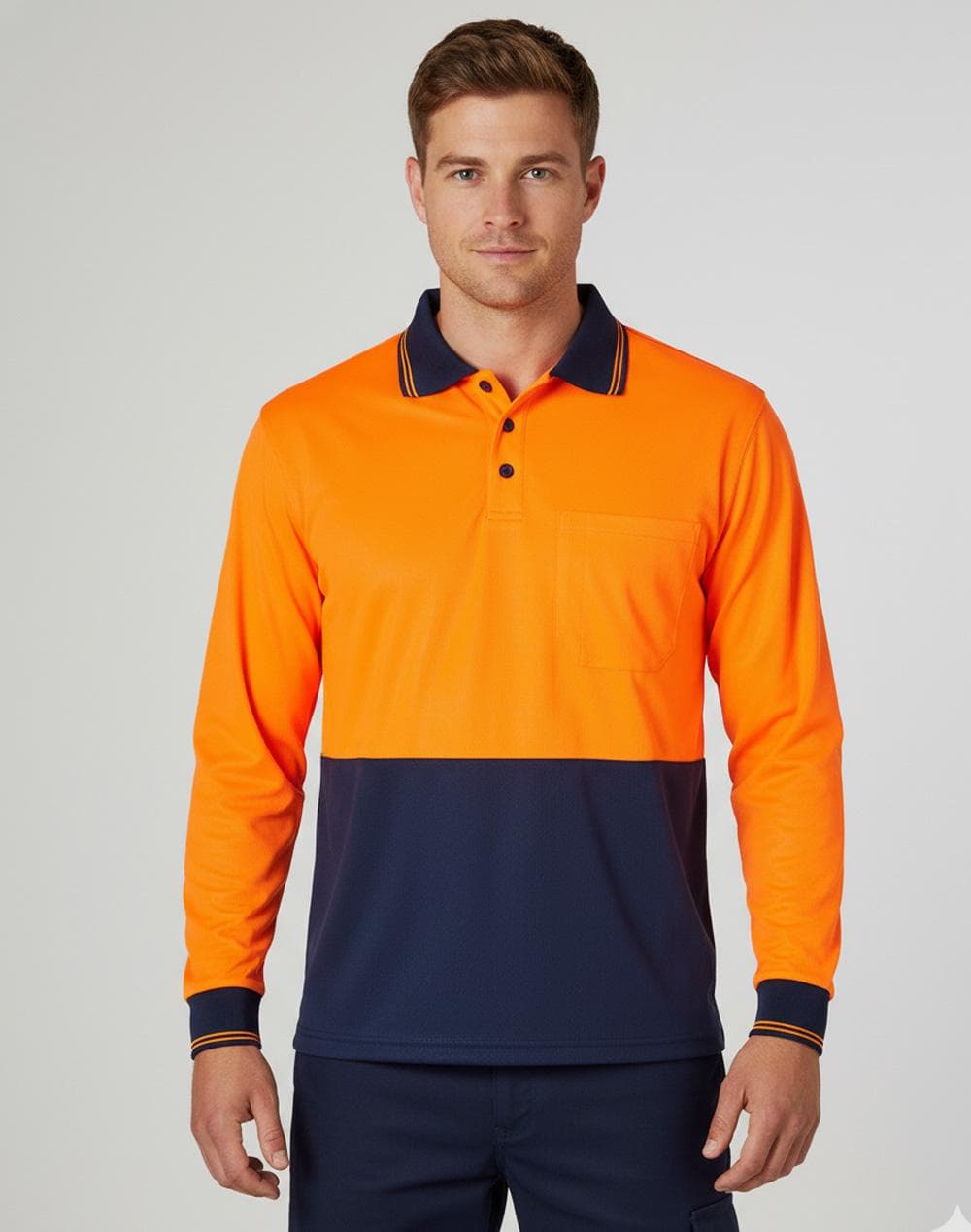 Hi-Vis cooldry safety polo L/S