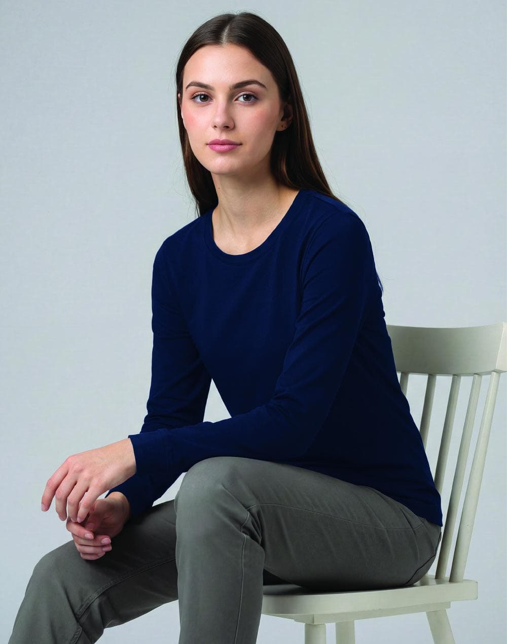 Ladies' Premium Cotton Face L/S Tee Shirt