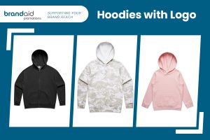 Banner 3 hoodies with logos